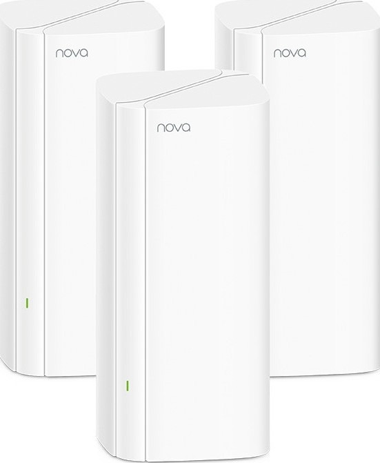 Tenda Nova MX6 AX1800 Mesh Wi-Fi 6 System Router, 4x3 dBi Antenna, AC 100-240V Input, DC 12V 1.5A Output, Beam Forming, MU-MIMO, White, 3 Pack | MX6