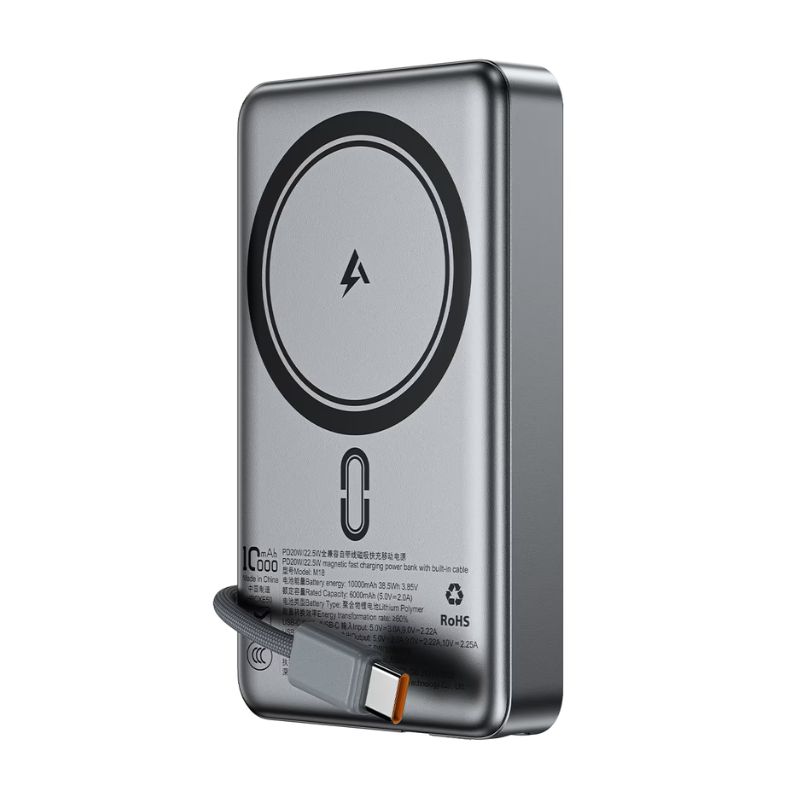 ACEFAST M18 PD22.5W power bank 10000mAh with wireless charging and cable