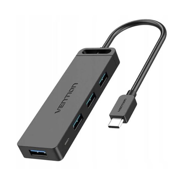 Vention CHLBB- SCB 4-Port USB 3.0 Hub With Power Supply 0.5M – Black