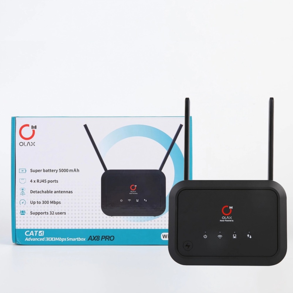 OLAX AX8 Pro WIFI 6 5000mah Battery With SMA Antenna 4g Router with Sim Card