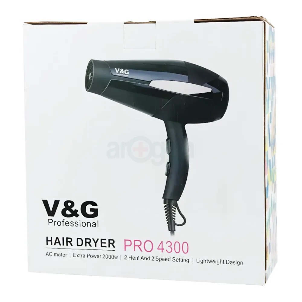 V&amp;G Professional Hair Dryer Pro 4300 Ac Motor Extra Power 2000W