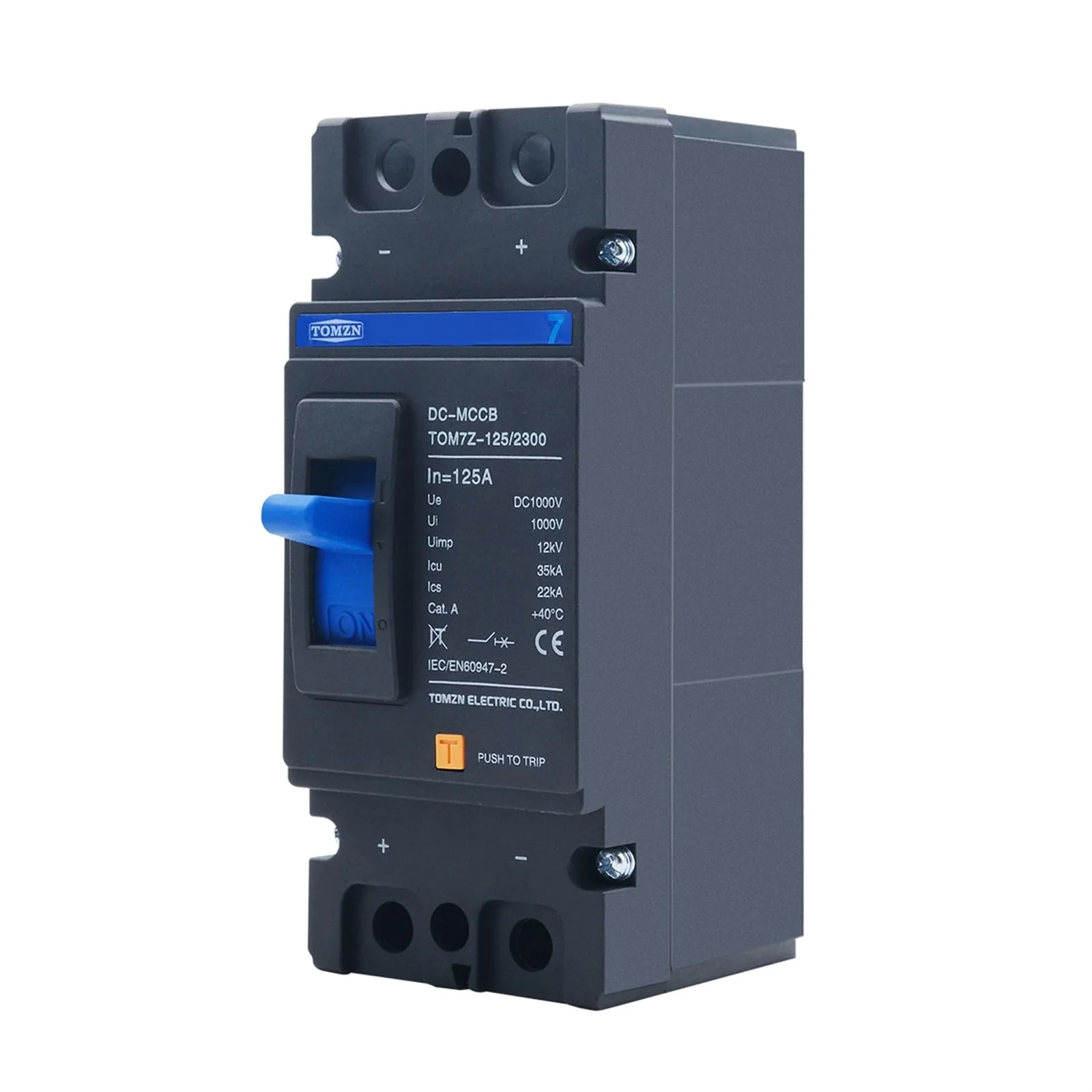 TOMZN 125A DC Circuit Breaker 2P DC MCCB 1000V TOM7Z-125/2300