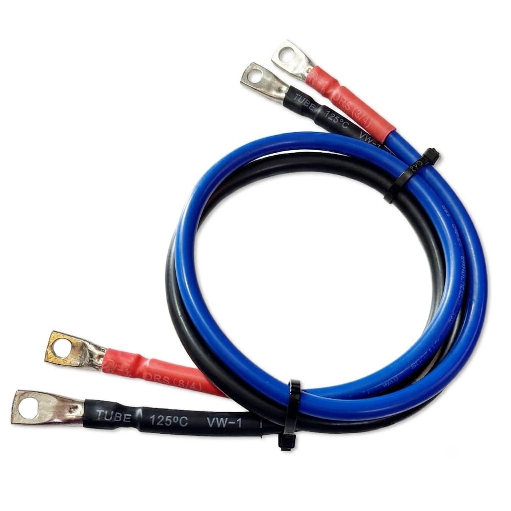 25mm² DC Flexible Battery Cable for LiFePO4 Lithium Battery with Cable Lugs - - 1M Pair