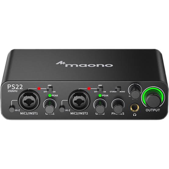 Maono PS22 Audio Interface for Recording, Music Production, Guitar