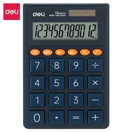 Deli EM130 Dual Power Pocket Calculator - 12 Digits