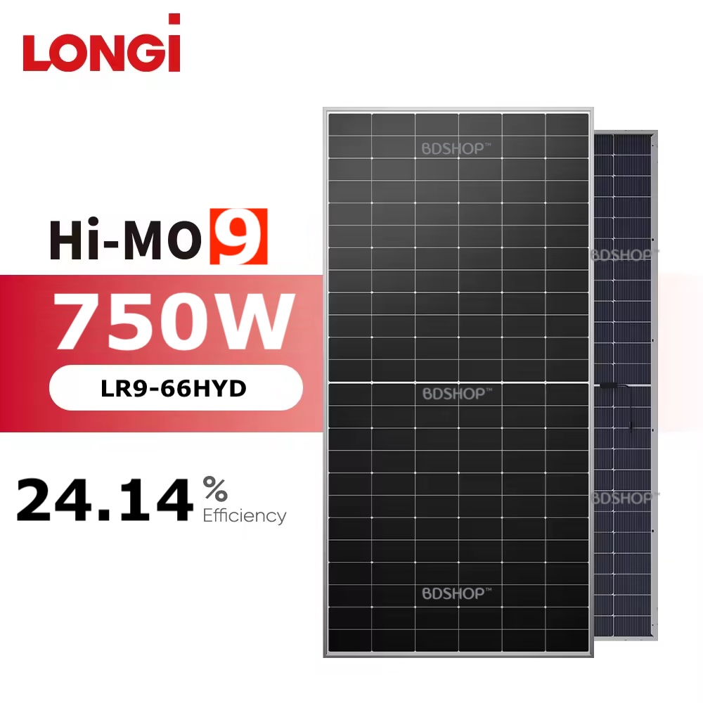 Official Longi 750W Hi-MO 9 Back Contact Technology Bifacial Solar Panel LR9-66HYD (750W)