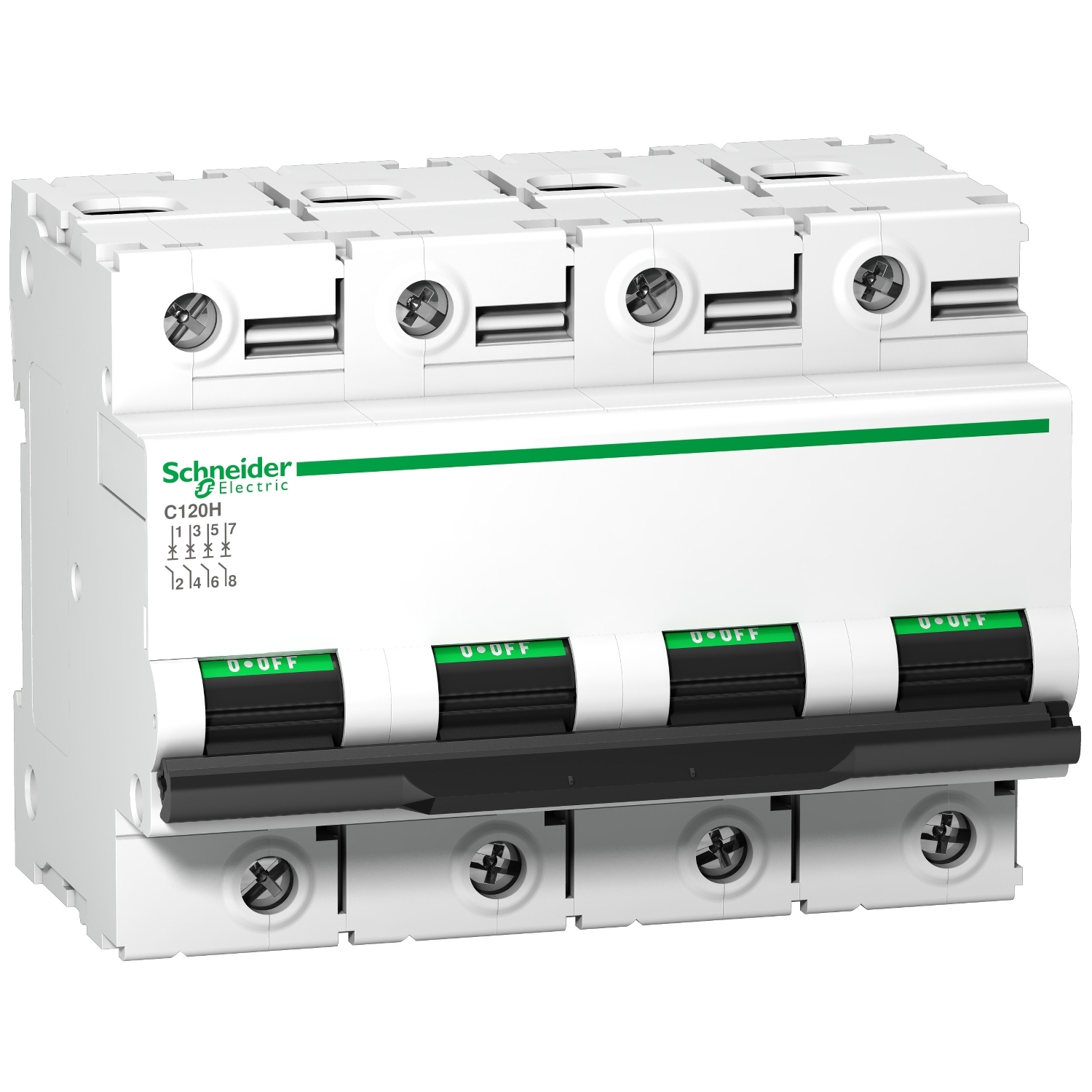 Schneider Electric 4P, 125A, C curve, 15000A Miniature circuit breaker (MCB)