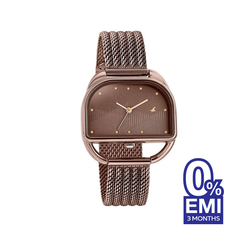 Fastrack Style Up Quartz Analog Stainless Steel Strap Watch for Women (6307QM01)