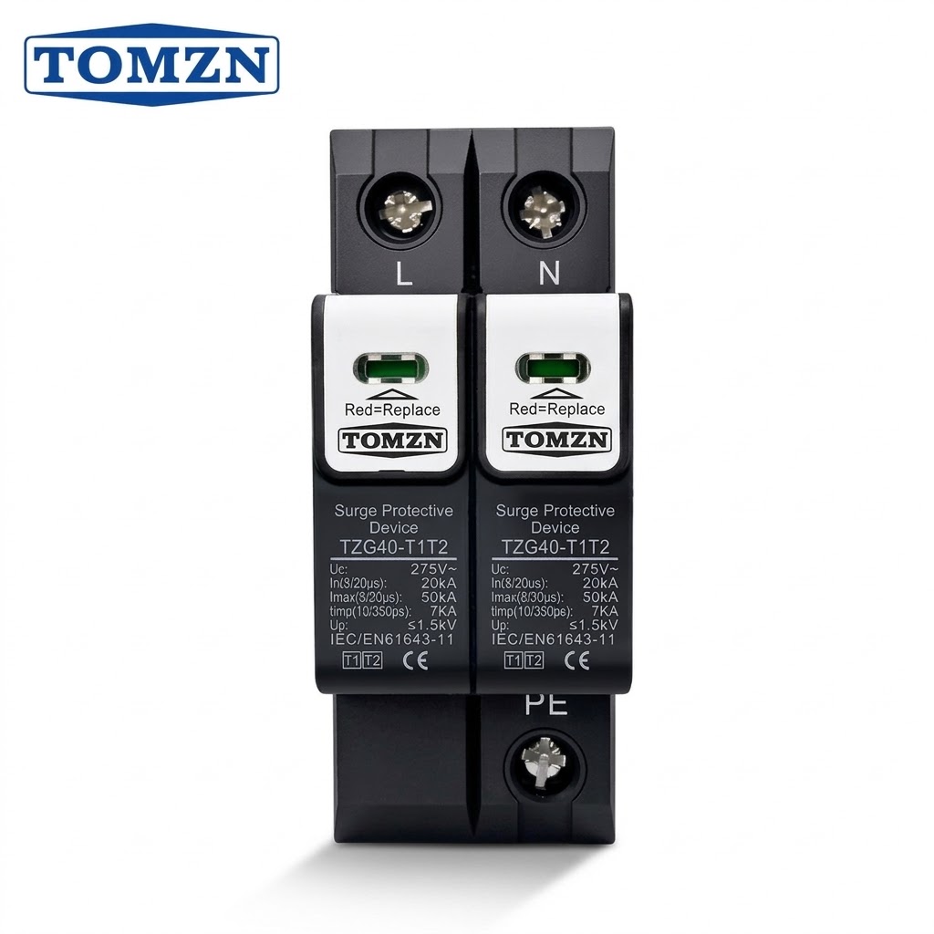TOMZN 2 Pole AC SPD (Surge Protective Device) - TZG40-C (20KA-40KA) 275V