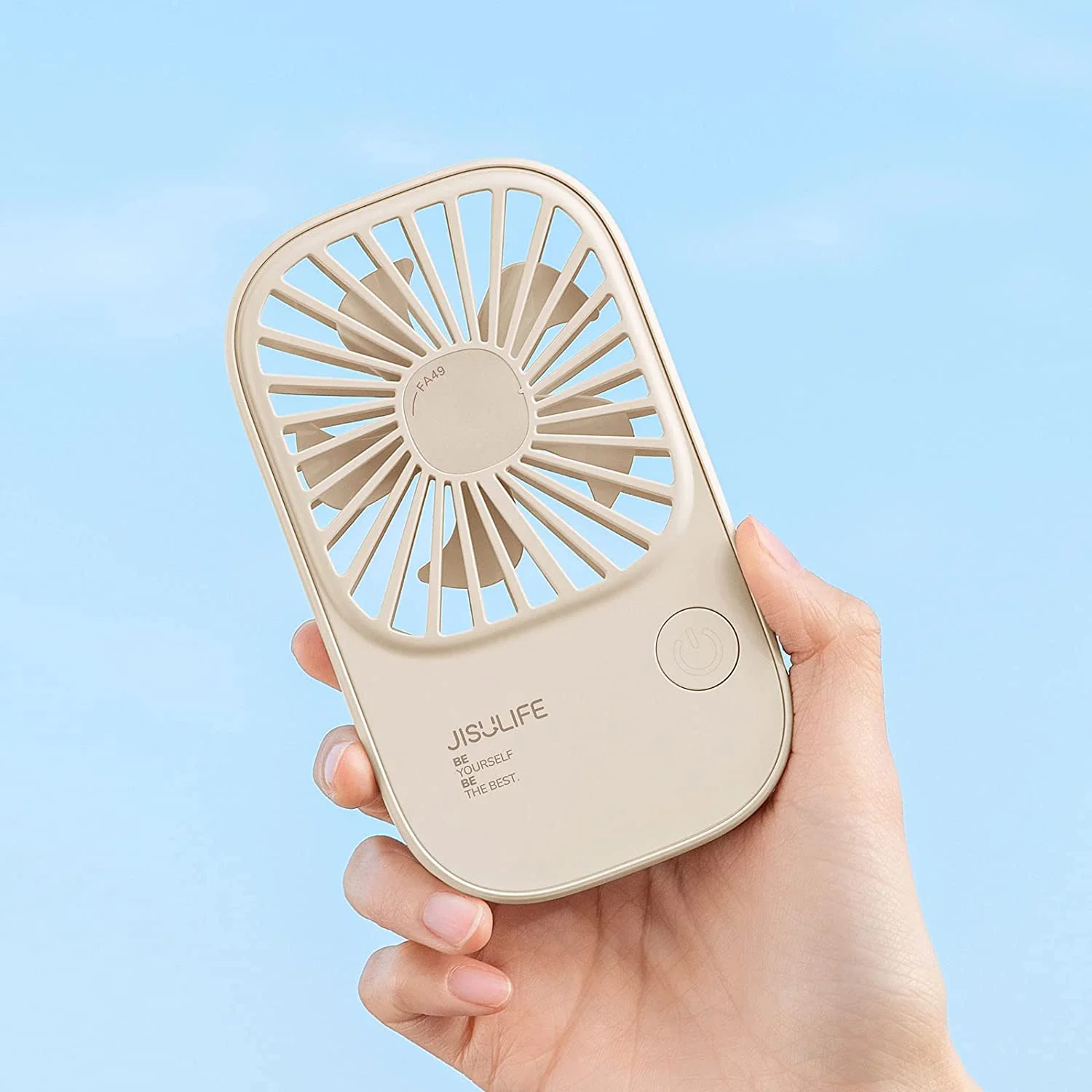 JISULIFE FA49 2000mAh USB Rechargeable Powerful Handheld Fan-Brown