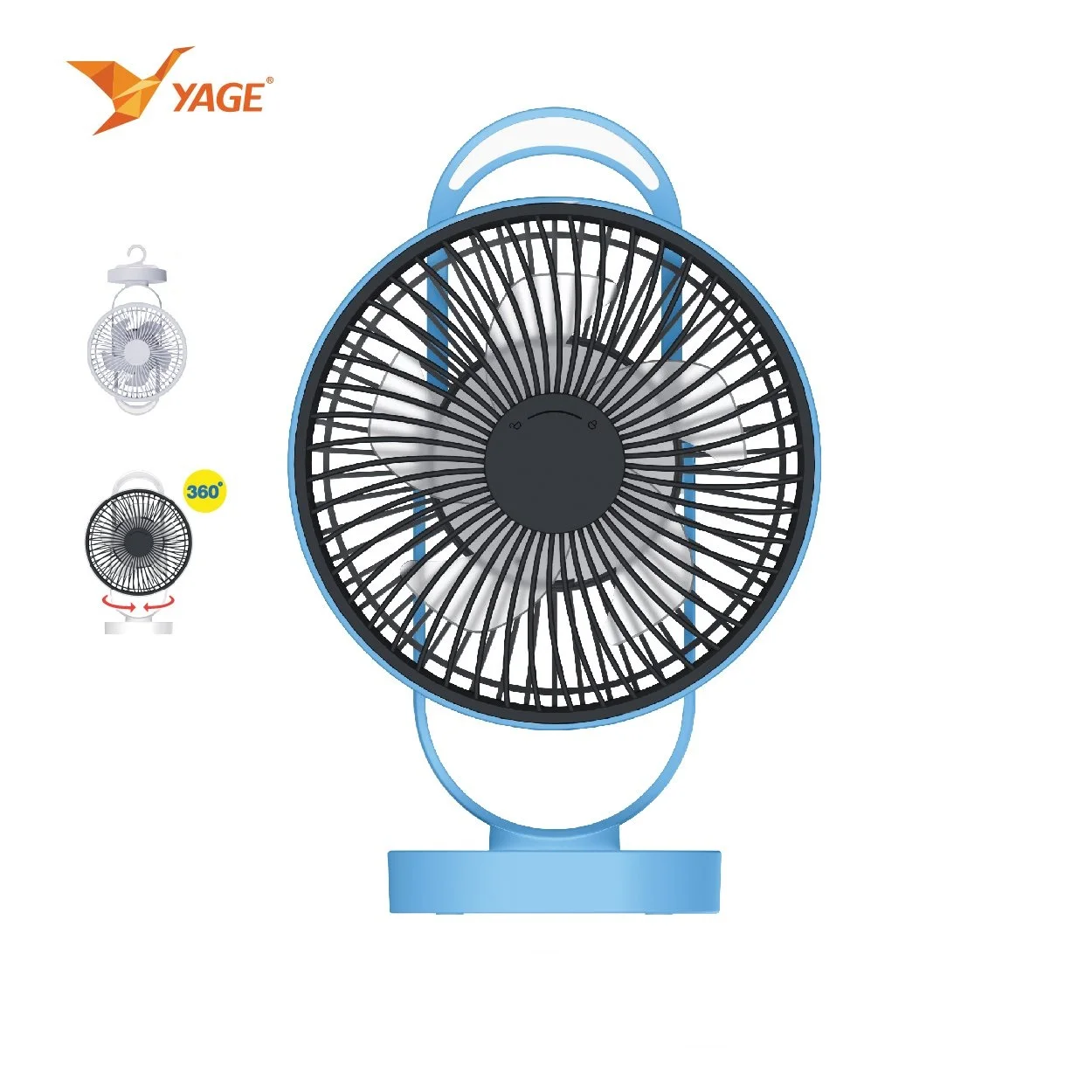 Yage YG-7999 Flip Over Rechargeable Fan-White Color