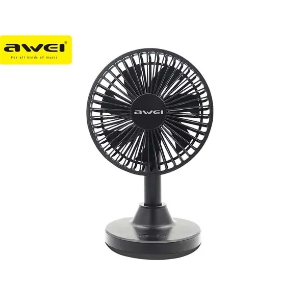 Awei F29 Mini Desktop Oscillating Rechargeable Fan-Black