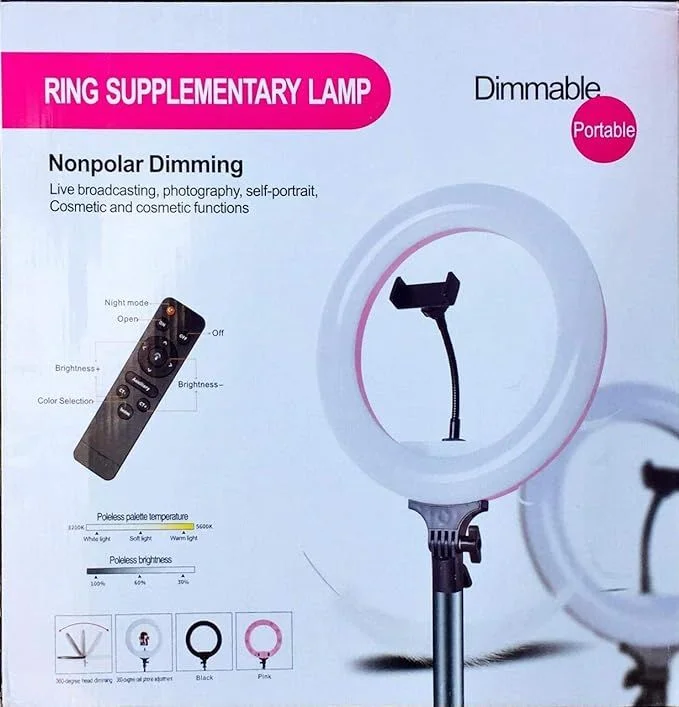 14 Inch Remote Control Mobile Live Supplementary Ring Light Without Stand