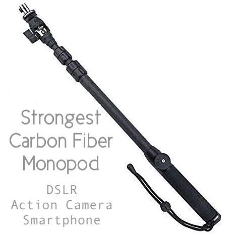 Strongest Carbon Fiber Monopod Selfie Stick for DSLR, Action Camera &amp; Smartphones (Jmary ST880)
