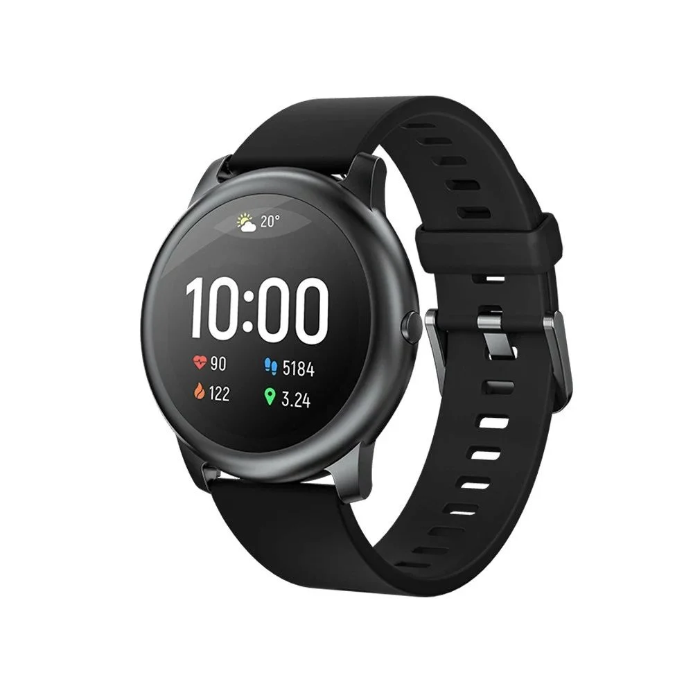 Haylou Solar LS05 1.28 inch TFT Touch Screen Smartwatch IP68 Waterproof with Heart Rate Monitor Global Version From Xiaomi Youpin - Black (Global Version)