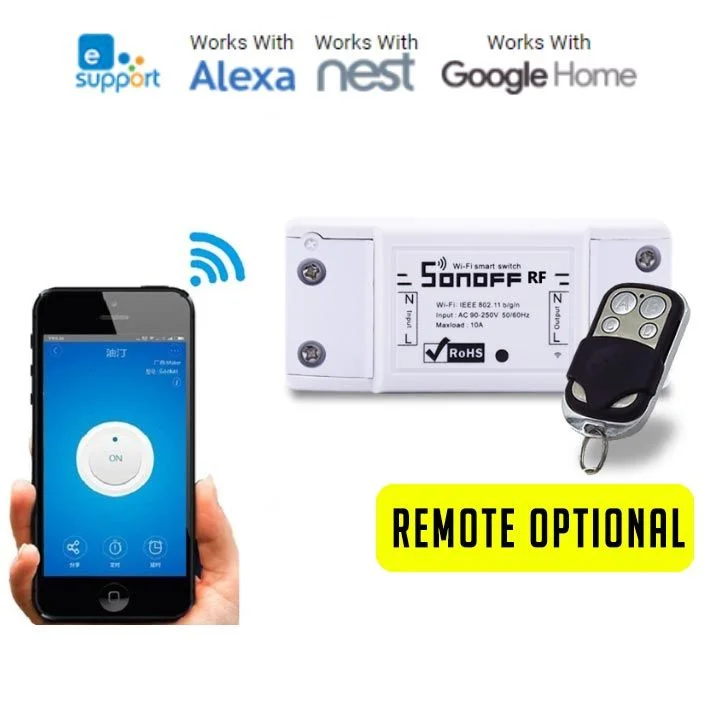 Sonoff RF- WiFi Wireless Smart Switch (Remote + Smartphone Control)