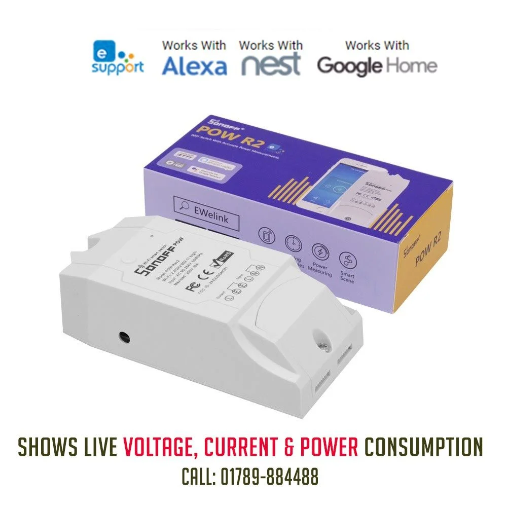 Sonoff POW R2 for AC, Motor, Pump with Live- Voltage, Current and Power Consumption