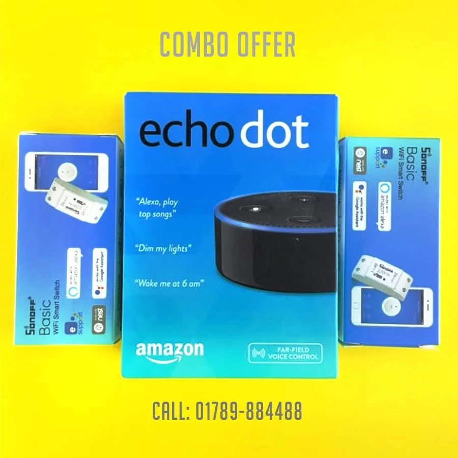 Amazon Echo Dot 2 + SONOFF Basic Voice Control WiFi Switch Combo Offer
