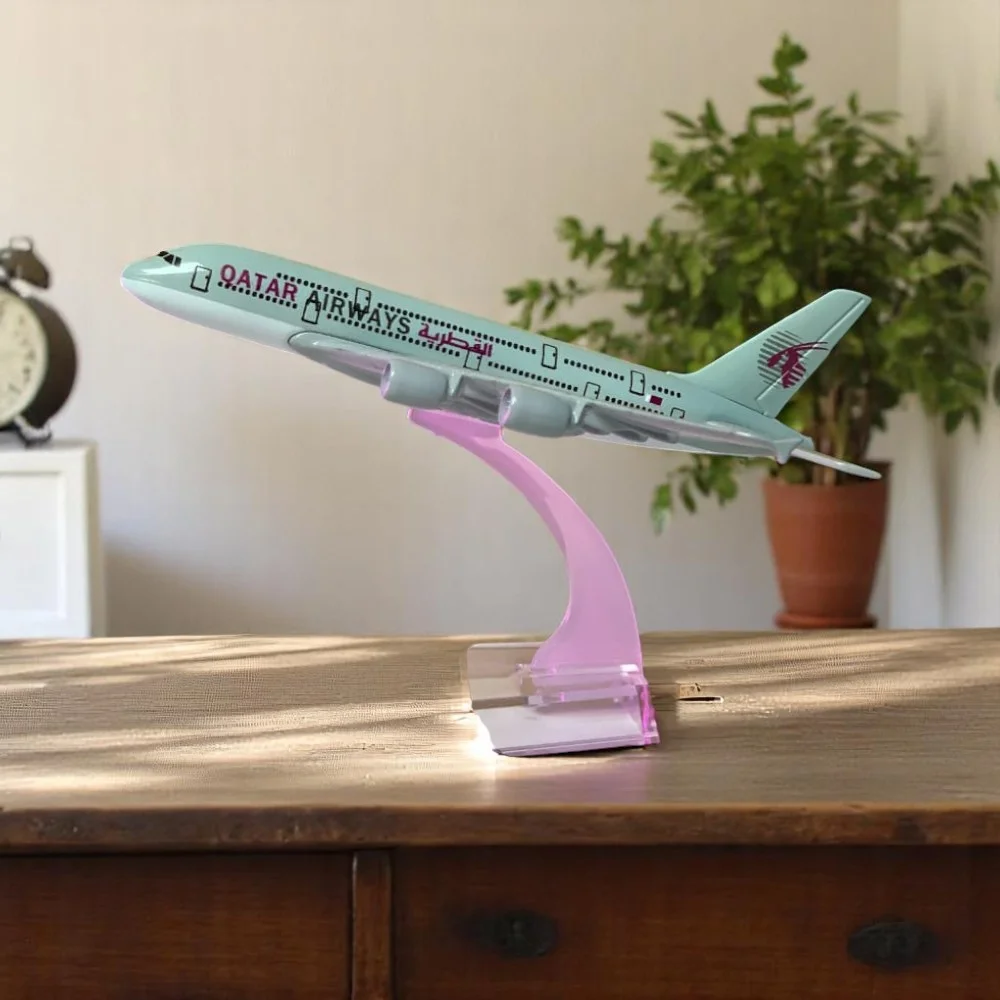 Qatar Airways A380 Metal Aircraft- 16cm