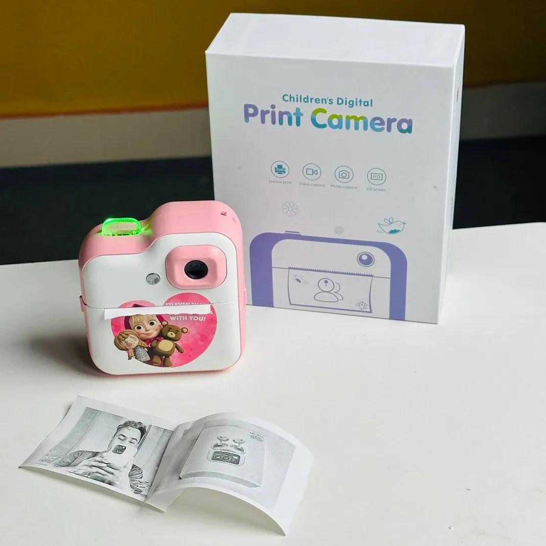Instant Print Digital Kids Camera Fine Print Masha Version
