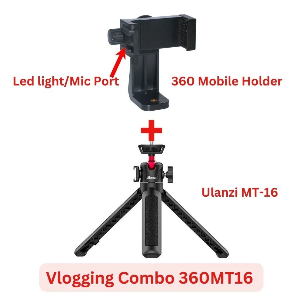 New Vlogging Combo Ulanzi MT-16 Tripod  With 360 Mobile Holder