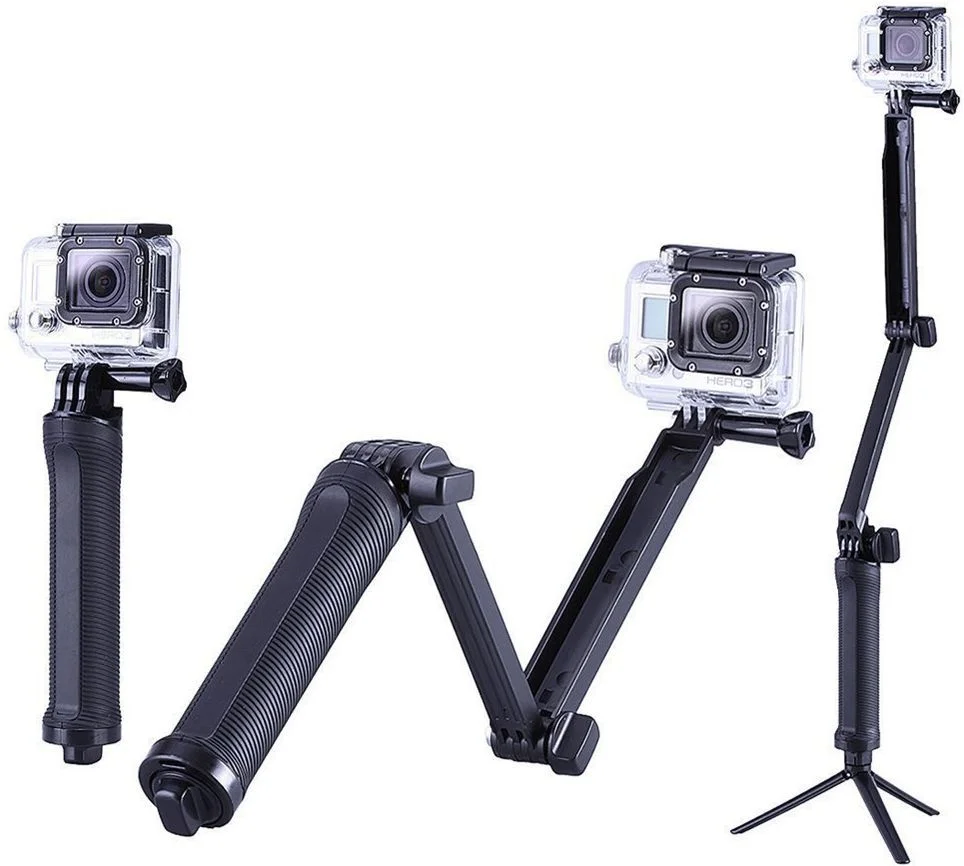 GoPro Compatible Selfie Stick and 3-Way Tripod Mount