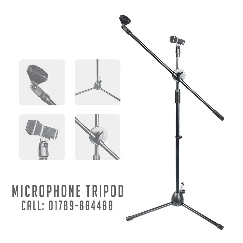 Microphone Stand With Adjustable Two Microphone from Floor to Standing Position (LW-38)