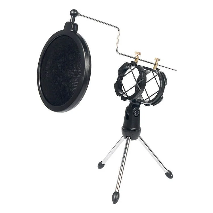 Desk Microphone Tripod Stand with Pop filter 