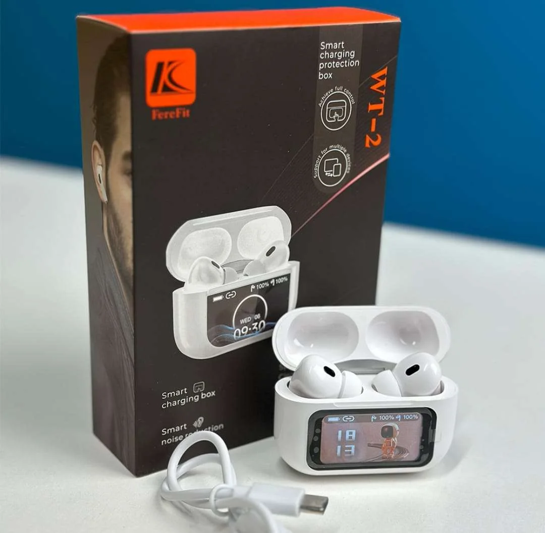 FereFit WT-2 Wireless Bluetooth Headset With Led Display