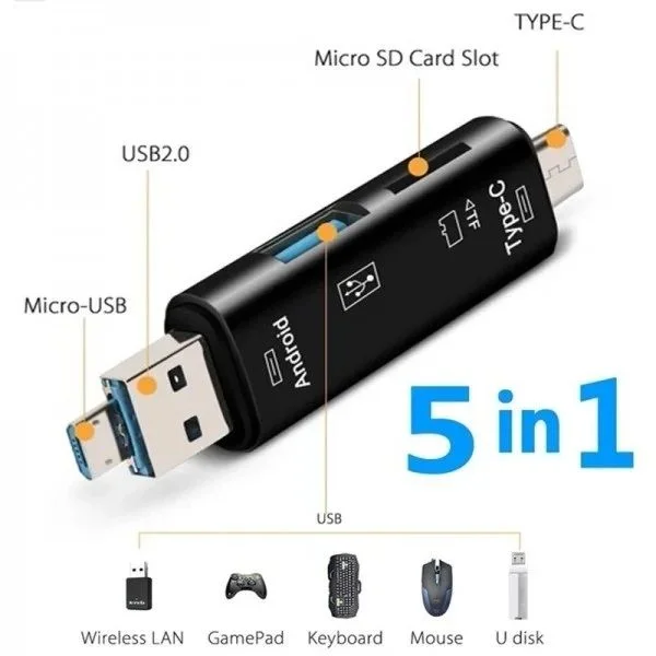 GearUP  5 In 1 Multifunction OTG Card Reader