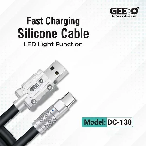 Geeoo DC 130 Fast Charging Silicone  Type C Cable