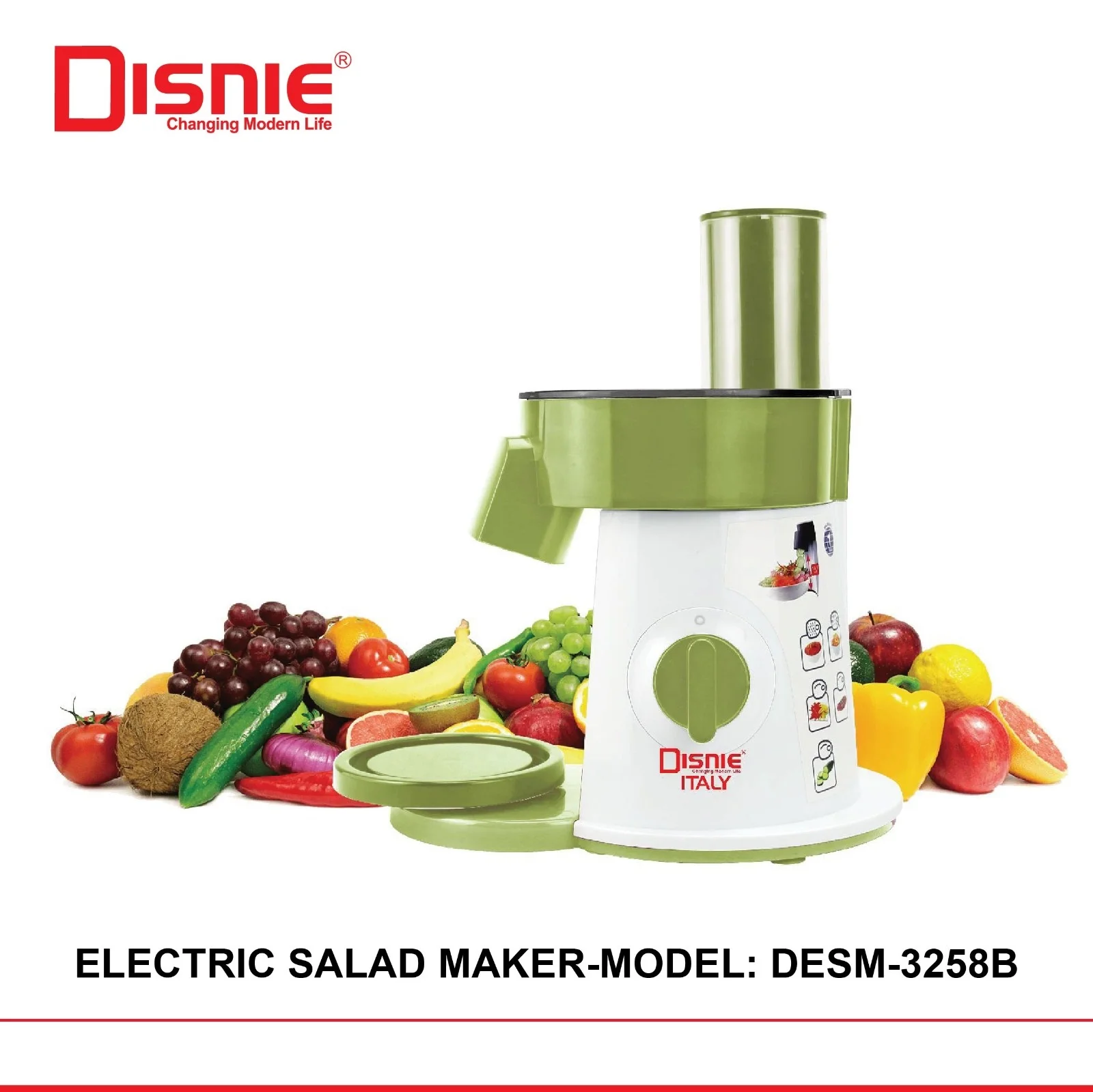 Disnie DESM-3258B Food Processor Vegetable Electric Salad Cutter