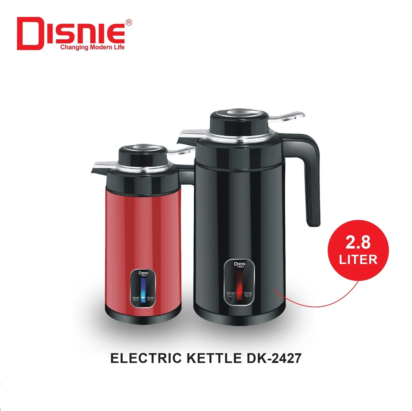 DISNIE DK-2427 Electric Kettle- 2 LTR-Red Color