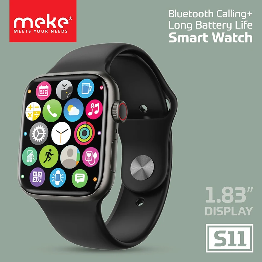 MEKE S11 Bluetooth Calling Smart watch-Black