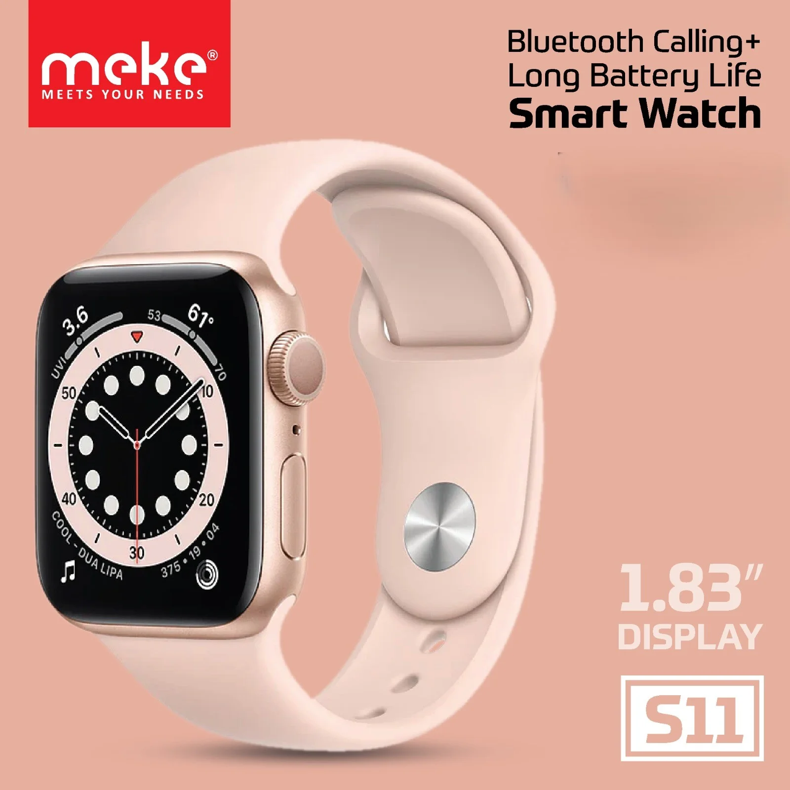 MEKE S11 Bluetooth Calling Smart Watch-White
