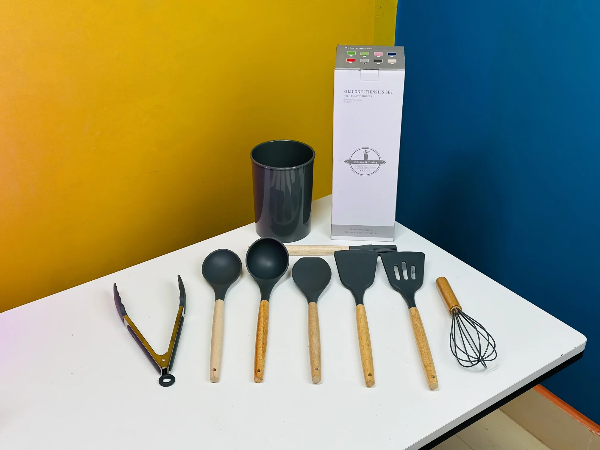 Premium 8Pcs Non-Stick Silicone Cooking Utensil Set with Holder – Heat Resistant