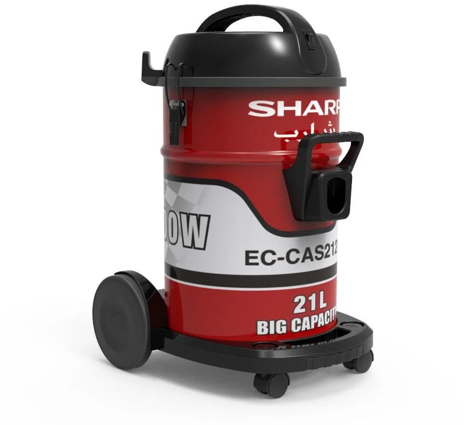 Sharp 21 Liters, 2100 Watts Drum Vacuum Cleaner, Red , EC-CAS2121