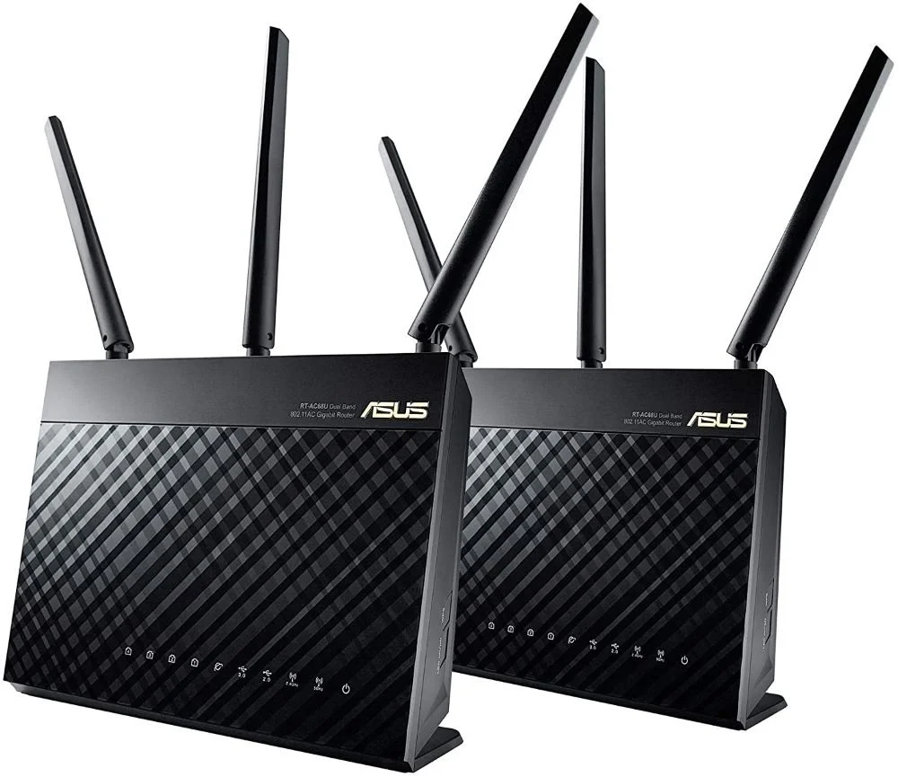 ASUS RT-AC68U AIMESH (2 pack) dual-brand 3800 Mbps gigabit Wireless Router (8611 sq ft open space)