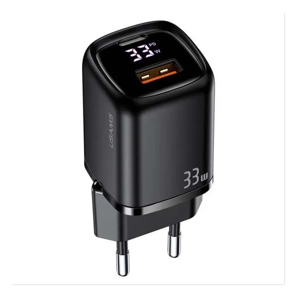 USAMS US-CC152 T46 33W PD+QC Digital Display Fast Charger (EU)