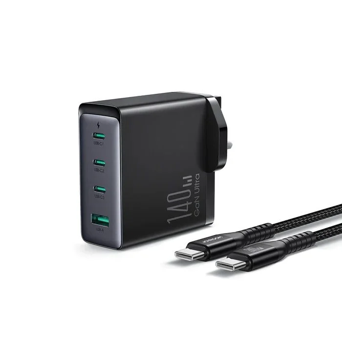 JOYROOM GaN Ultra JR-TCG05 140W 3C1A Fast Charger (UK) With C to C Cable