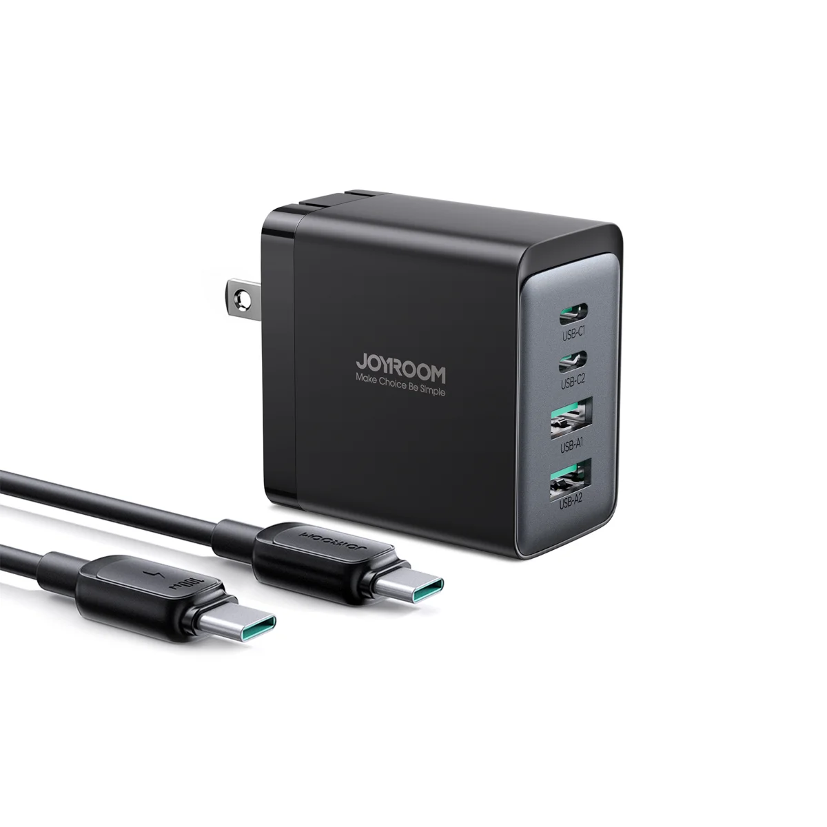 Joyroom JR-TCG02 GaN Ultra 67W 2C2A Fast Charger With 100W USB C to C Cable 1.2m