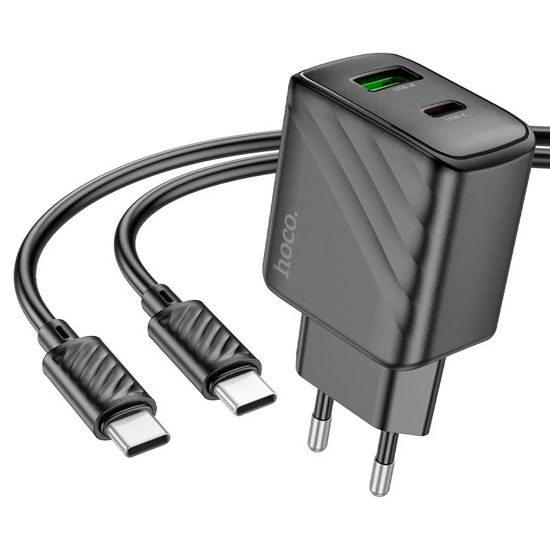 Hoco  CS23A Sunlight PD30W + QC3.0 EU Wall charger with Type-C to Type-C