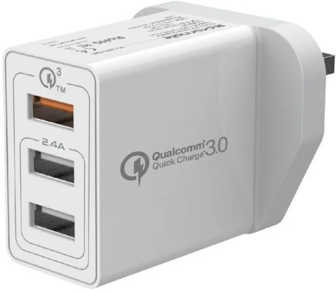 CRDC Quick Charge 3.0 USB 3 Port Smart Fast Phone Charger (Qualcomm QC 3.0)