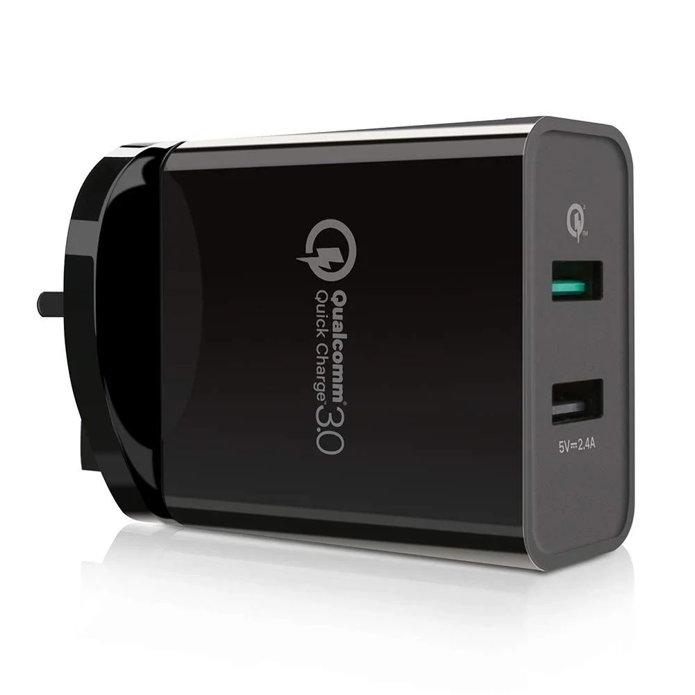 UGREEN 30W (UK Plug) QC 3.0 Dual USB Wall Charger - Black