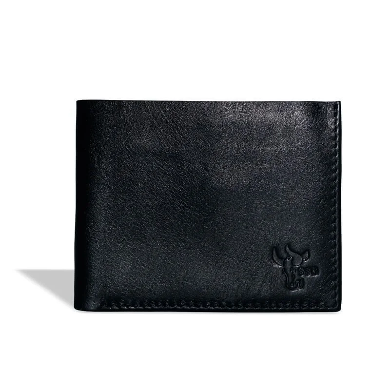 SSB 100% GENUINE LEATHER SHORT WALLET BLACK SB-W04