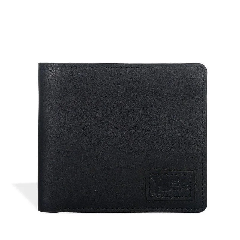 SSB-W53 SSB Curvy Bi-Fold Premium Leather Wallet Black