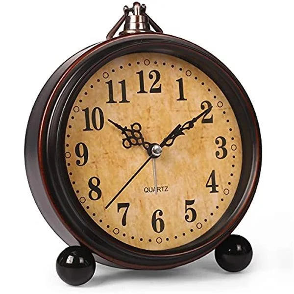 Retro Silent Non Ticking Desktop Alarm Clock- Normal Number