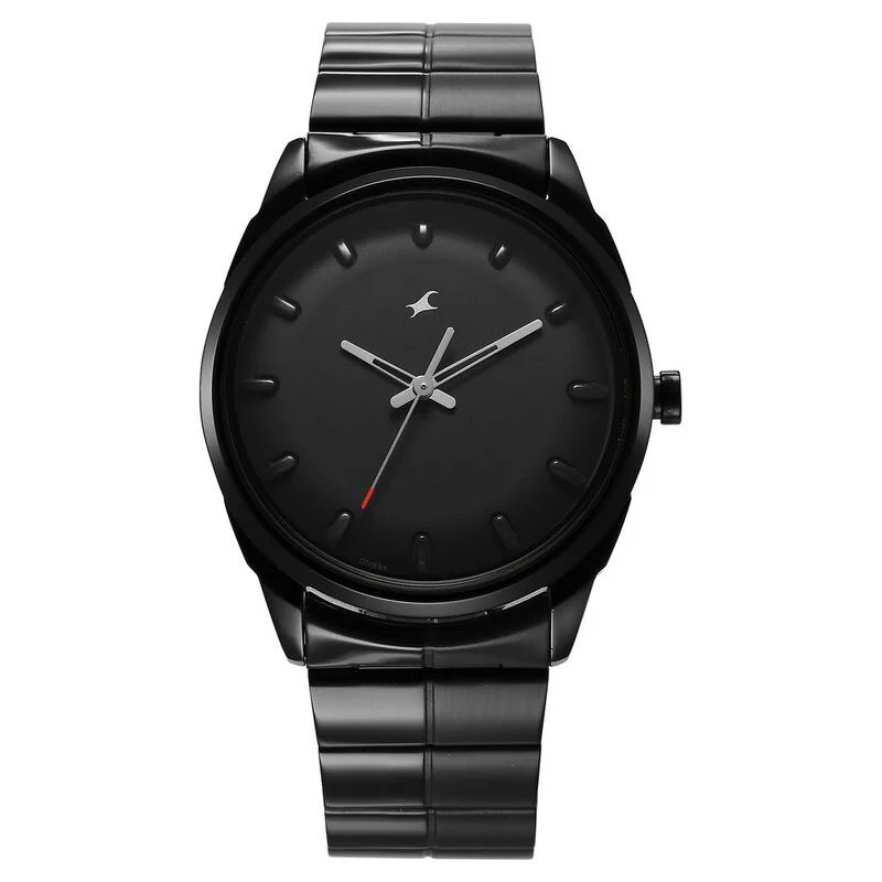Fastrack Fastrack Quartz Analog Black Dial Black Stainless Steel Strap Watch for Guys 3273NM01