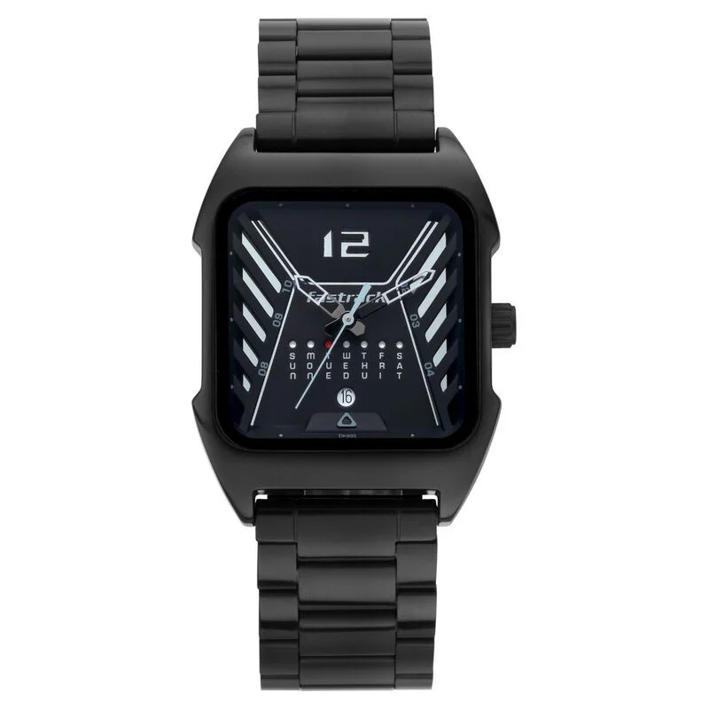 Fastrack NS3249NM01 Gamify Quartz Analog Black Dial Metal Strap Watch for Guys