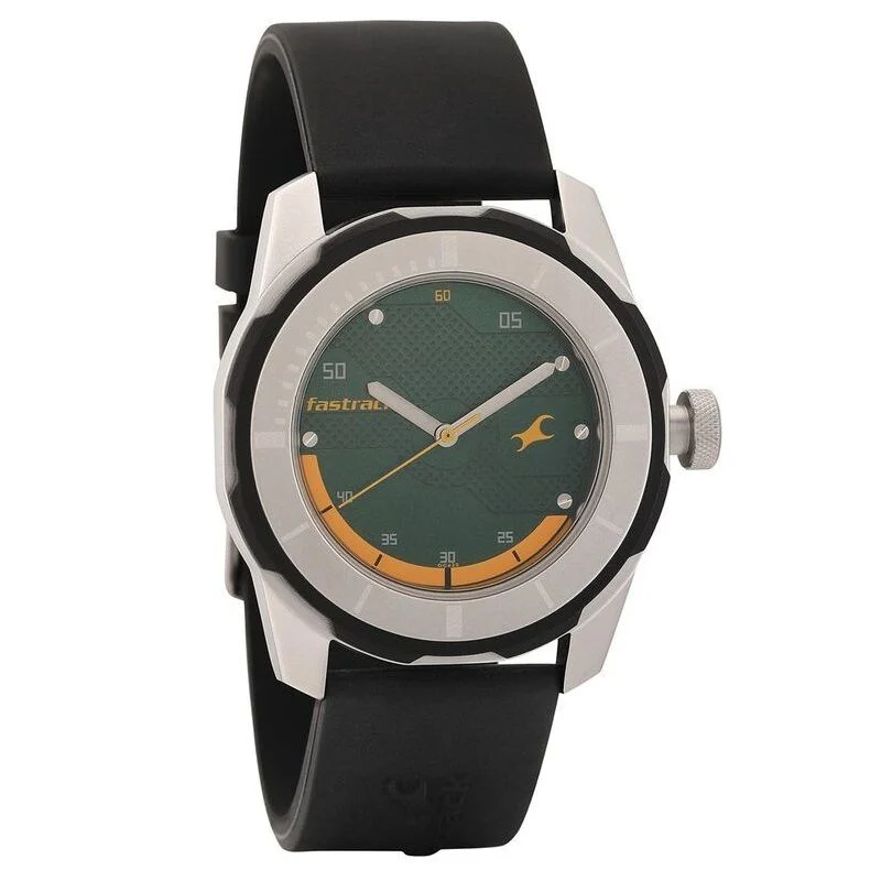 Fastrack Quartz Analog Green Dial Plastic Strap Watch for Guys (NS3099SP06)